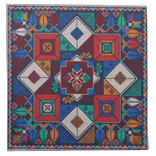 Traditional Palestine Embroidery tatreez colorful Cloth Napkin