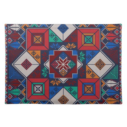 Traditional Palestine Embroidery tatreez  colorful Cloth Placemat