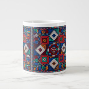 Traditional Palestine Embroidery tatreez colorful Giant Coffee Mug