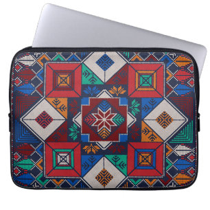 Traditional Palestine Embroidery tatreez  colorful Laptop Sleeve