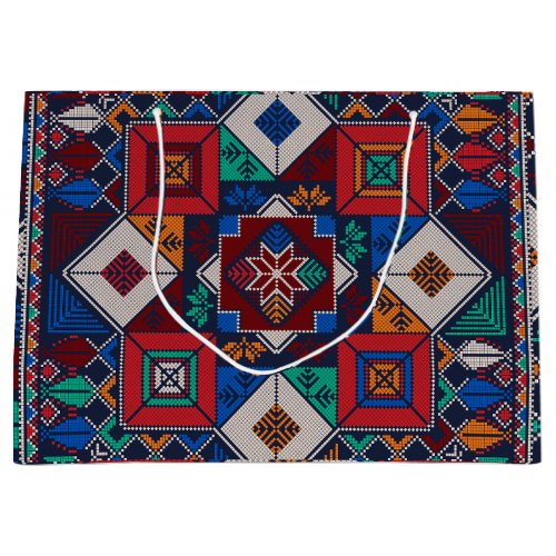 Traditional Palestine Embroidery tatreez  colorful Large Gift Bag