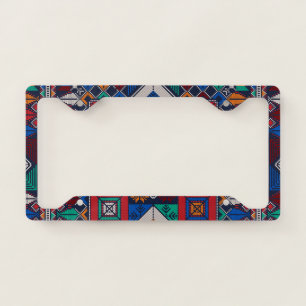 Traditional Palestine Embroidery tatreez colorful License Plate Frame