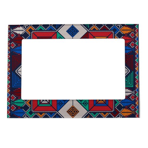 Traditional Palestine Embroidery tatreez  colorful Magnetic Frame