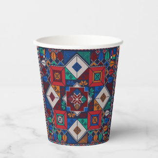 Traditional Palestine Embroidery tatreez colorful Paper Cups