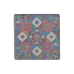 Traditional Palestine Embroidery tatreez  colorful Stone Magnet