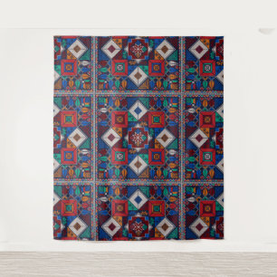Traditional Palestine Embroidery tatreez colorful Tapestry