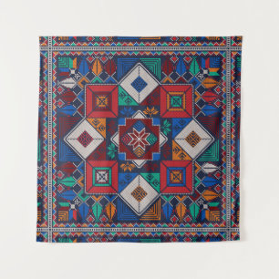 Traditional Palestine Embroidery tatreez colorful Tapestry