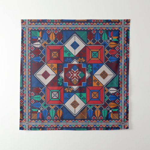 Traditional Palestine Embroidery tatreez  colorful Tapestry
