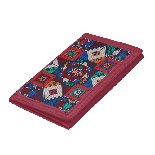 Traditional Palestine Embroidery tatreez  colorful Trifold Wallet