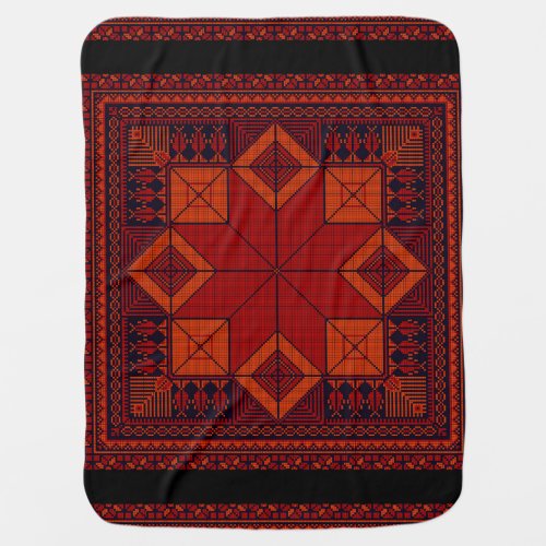 traditional Palestine Embroidery tatreez Pattern  Baby Blanket