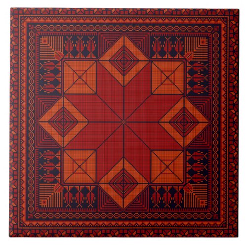 Traditional Palestine Embroidery tatreez Pattern   Ceramic Tile