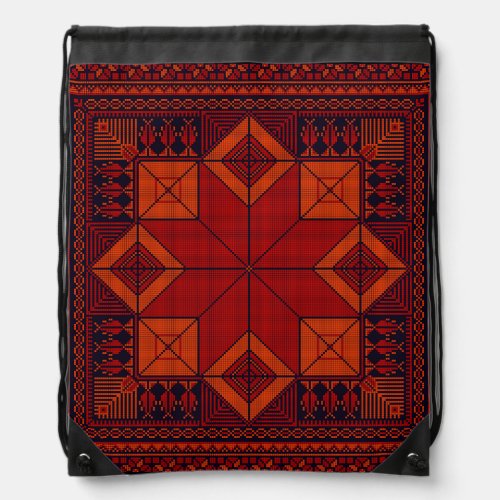 Traditional Palestine Embroidery tatreez Pattern   Drawstring Bag
