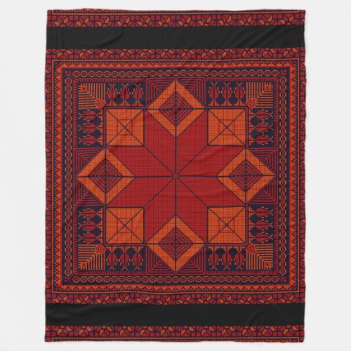 traditional Palestine Embroidery tatreez Pattern  Fleece Blanket