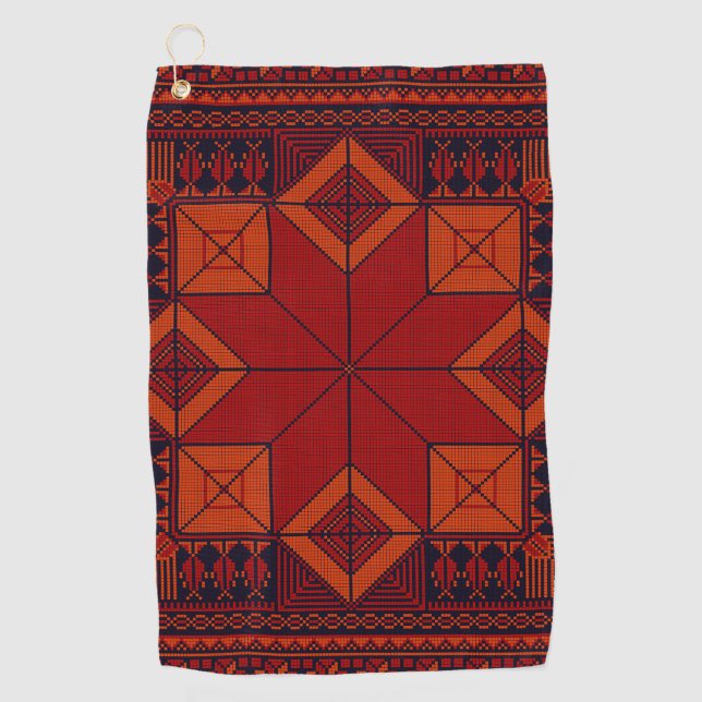 Traditional Palestine Embroidery tatreez Pattern   Golf Towel (Front)