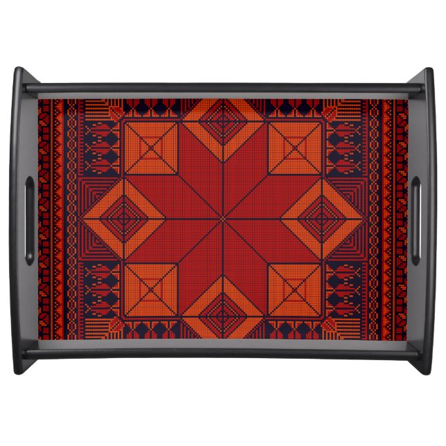 Traditional Palestine Embroidery tatreez Pattern   Serving Tray (Front)