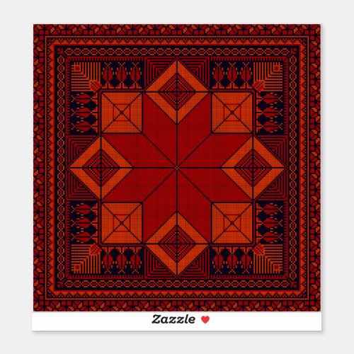 Traditional Palestine Embroidery tatreez Pattern  Sticker