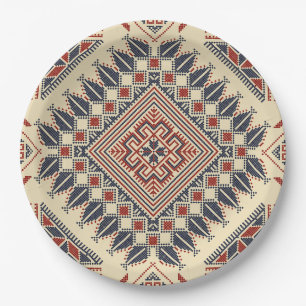Traditional Palestinian embroidery Paper Plates