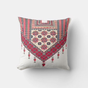 Traditional Palestinian Embroidery  Throw Pillow