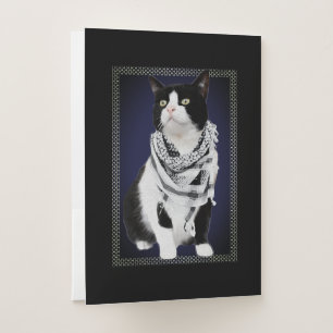 Traditional Palestinian Kufiya Wearing Cat Pocket Folder