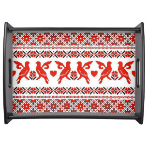 “Traditional Palestinian Tatreez Pattern” Serving Tray