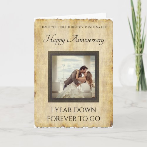Traditional Paper 1st Anniversary Card