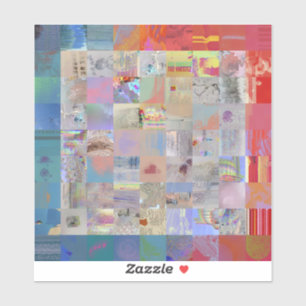 Traditional Patchwork Geometric Gift Wrap Sticker