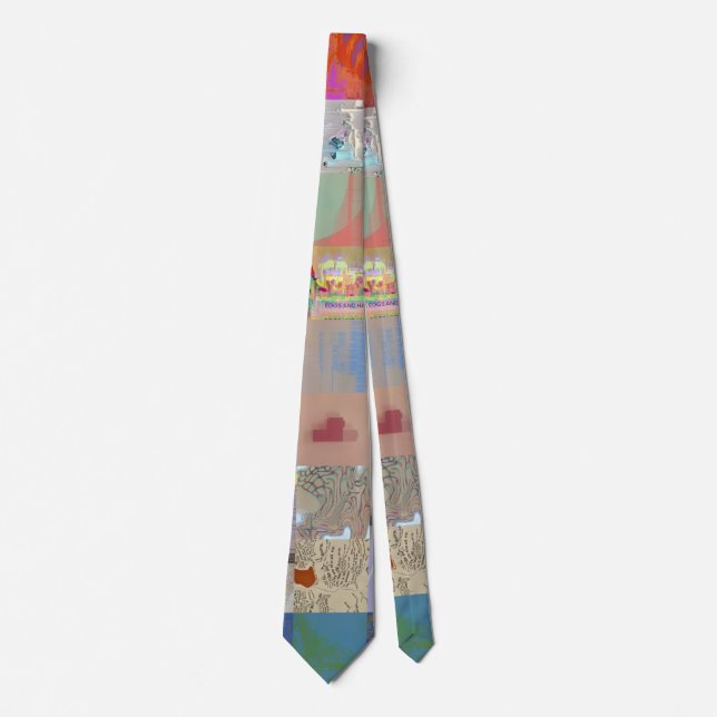 Traditional Patchwork Geometric Pattern Neck Tie (Front)