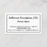 [ Thumbnail: Traditional Patent Agent Business Card ]