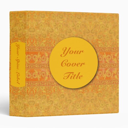 Traditional Pattern in Sunshine Yellow and Orange Binder