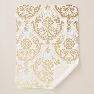 Traditional pattern, orange and white floral 