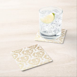 Traditional pattern, orange and white floral 