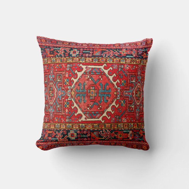 Traditional Persian rug Throw Pillow (Front)