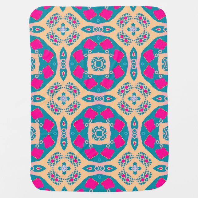 Traditional, Peruvian patchwork, tile pattern Baby Blanket (Front)