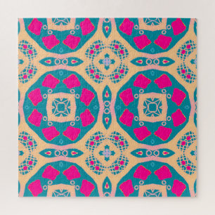 Traditional, Peruvian patchwork, tile pattern Jigsaw Puzzle