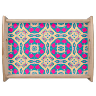 Traditional, Peruvian patchwork, tile pattern Serving Tray