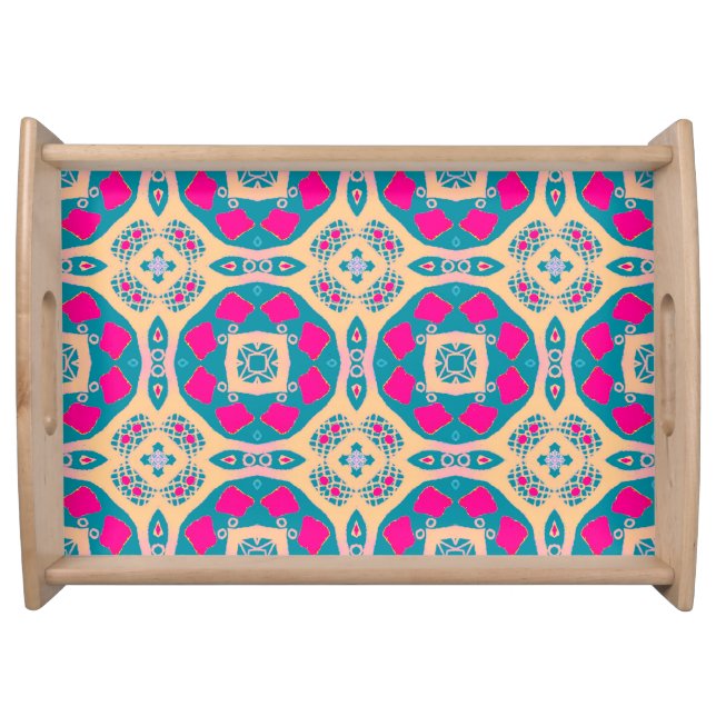 Traditional, Peruvian patchwork, tile pattern Serving Tray (Front)
