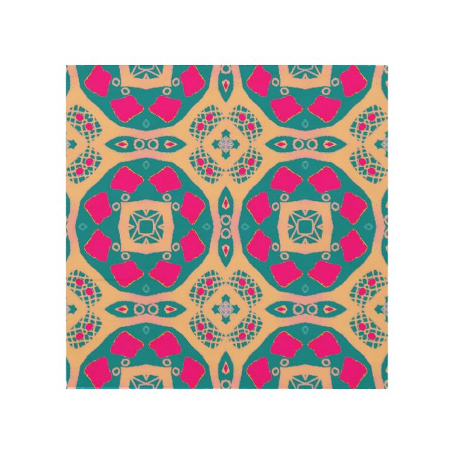 Traditional, Peruvian patchwork, tile pattern Wood Wall Art (Front)