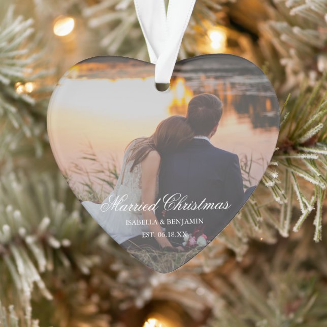 Traditional Photo Elegant First Christmas Ornament (Tree)