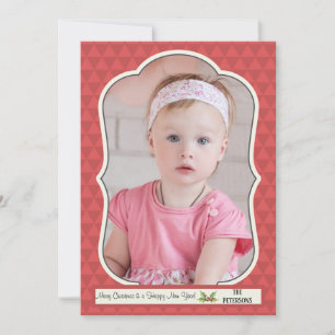 Traditional Photo Frame Holiday Card Verticle
