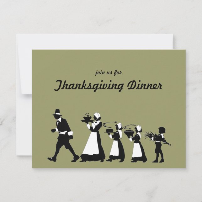 Traditional Pilgrims Thanksgiving Dinner Invite (Front)