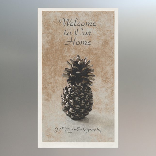 Traditional Pineapple Welcome Tan Paper Guest Towels (Creator Uploaded)