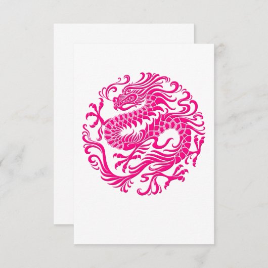 Traditional Pink Chinese Dragon Circle (Front/Back)