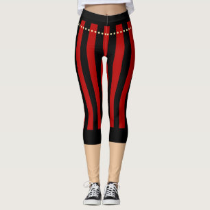 Traditional Pirate Pants Red Black Leggings