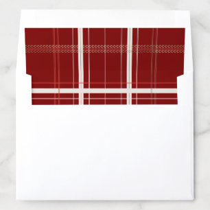 Traditional Plaid Cozy Cabin Deep Red Christmas Envelope Liner