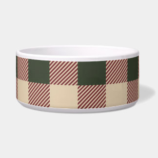 Traditional plaid green red and beige wrapping bowl