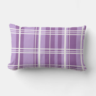 Traditional Plaid Purple Shades with White Lumbar Pillow