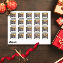Traditional Plaid/Tartan Holiday Photo Stickers