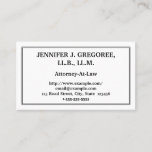 [ Thumbnail: Traditional & Plain Attorney-At-Law Business Card ]