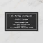 [ Thumbnail: Traditional & Plain General Surgeon Business Card ]