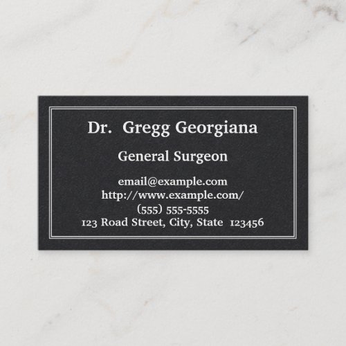 Traditional  Plain General Surgeon Business Card
